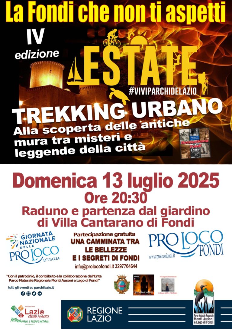 Locandina format ESTATE Parco Ausoni Trekking 13 luglio 2025 Pro Loco Fondi