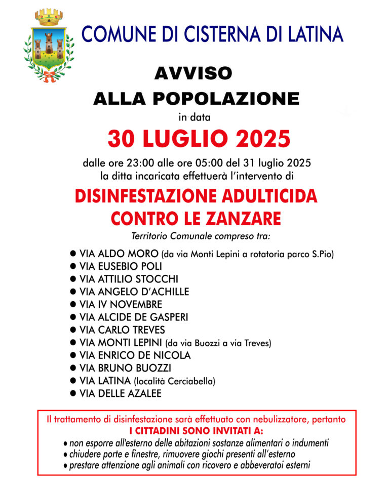 WEST NILE - intervento 30 luglio