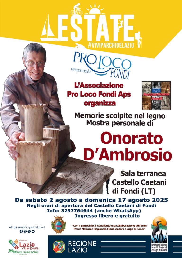 Locandina format ESTATE 2025 Mostra Onorato D'Ambrosio Pro Loco Fondi