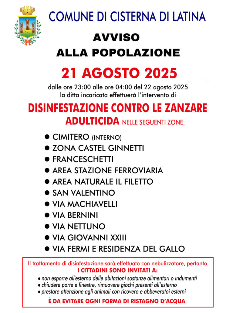 WEST NILE - intervento 21 agosto