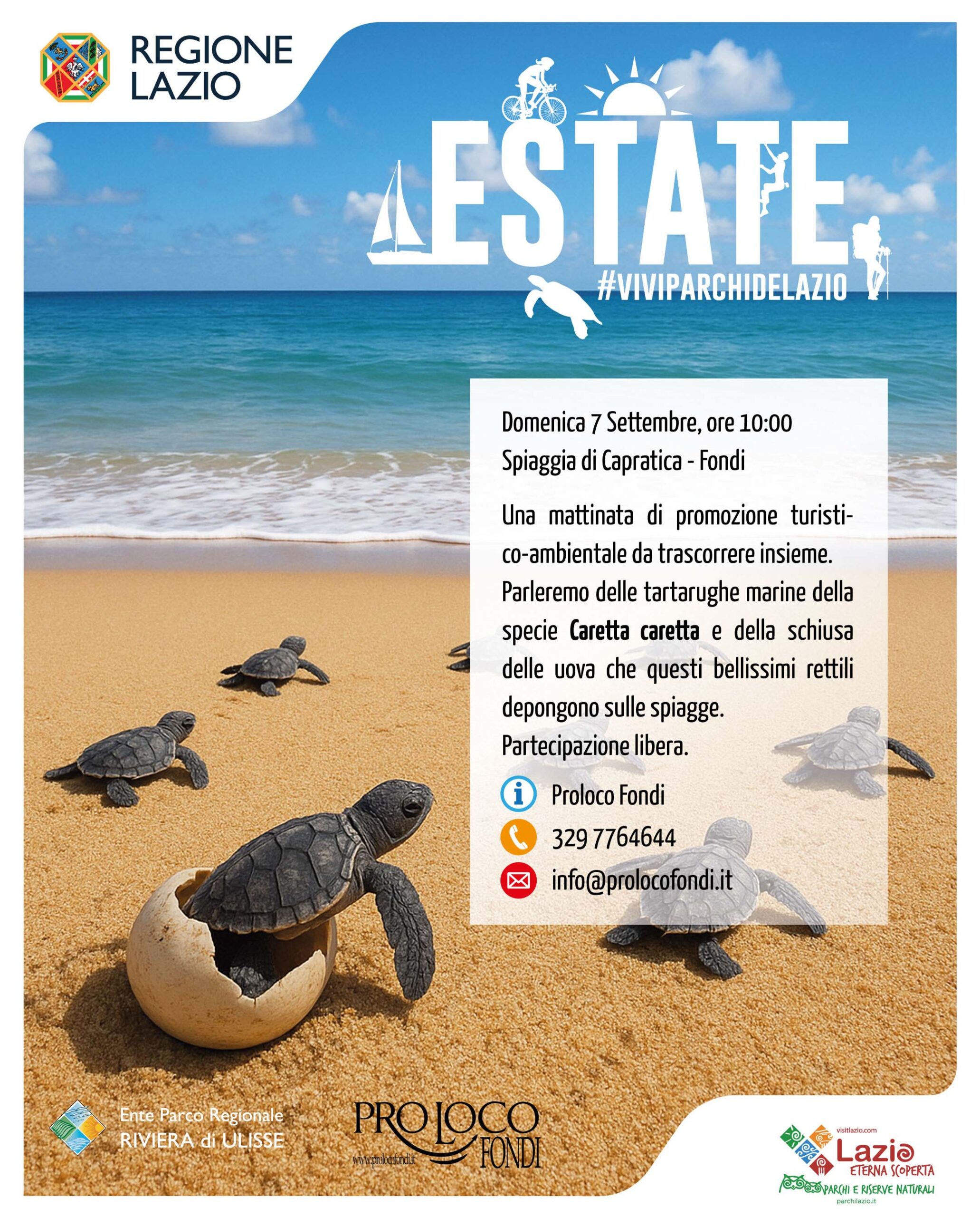 Banner_Giornata_Tartarughe_Fondi 7 settembre 2025 Pro Loco Riviera di Ulisse