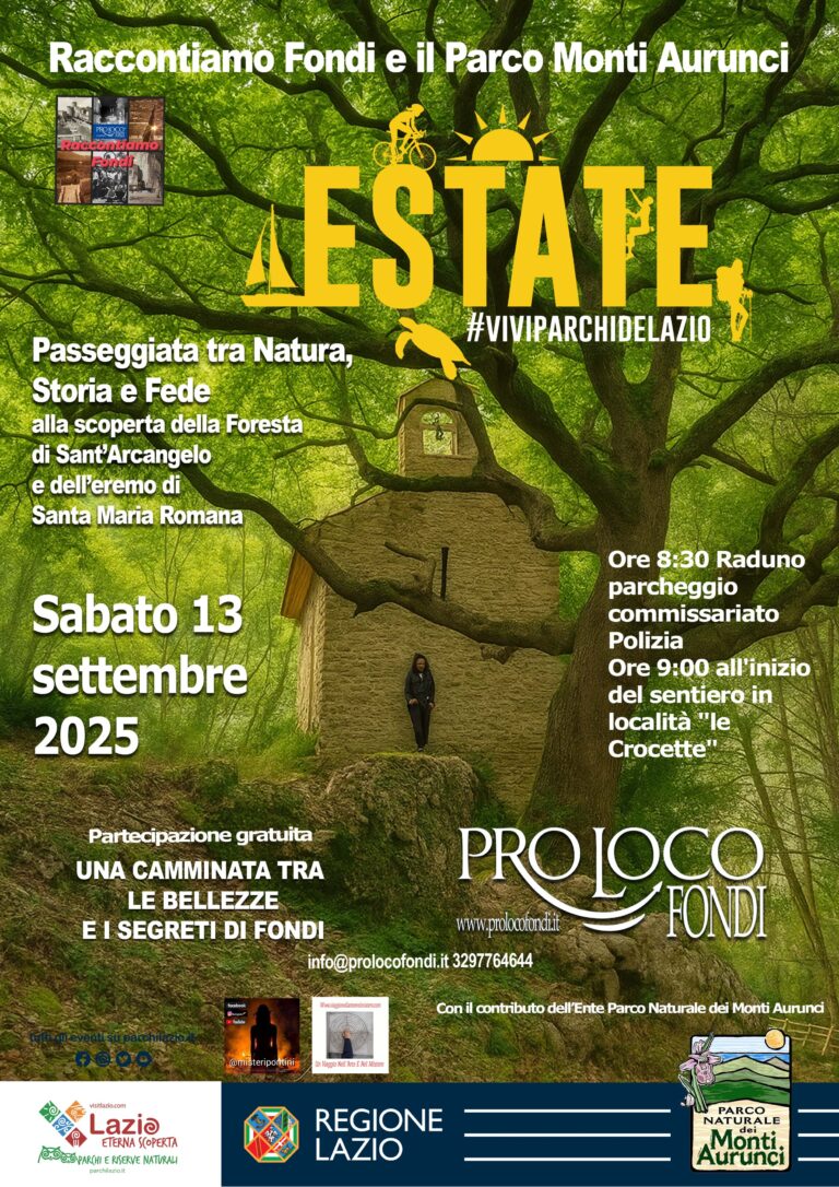 Locandina format ESTATE Parco Aurunci Trekking 13 settembre 2025 Pro Loco Fondi
