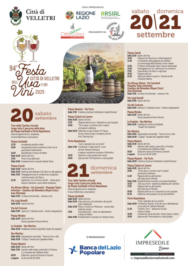 Programma Festa dell'Uva 2025 _