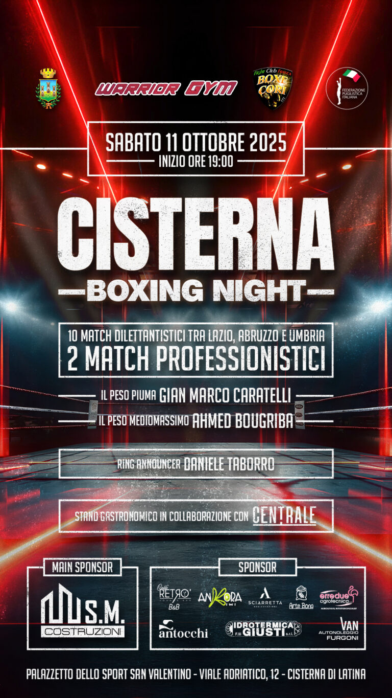 Storia - 11 Ottobre - Cisterna Boxing Night